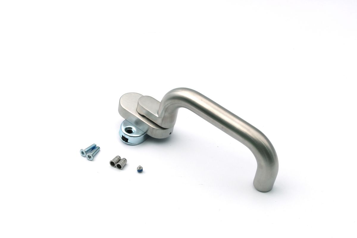 ECO-T-rdr-cker-silber-D-115-01-02 ECO Schulte D-115 Türdrücker auf Ovalrosette Halbgarnitur, Edelstahl