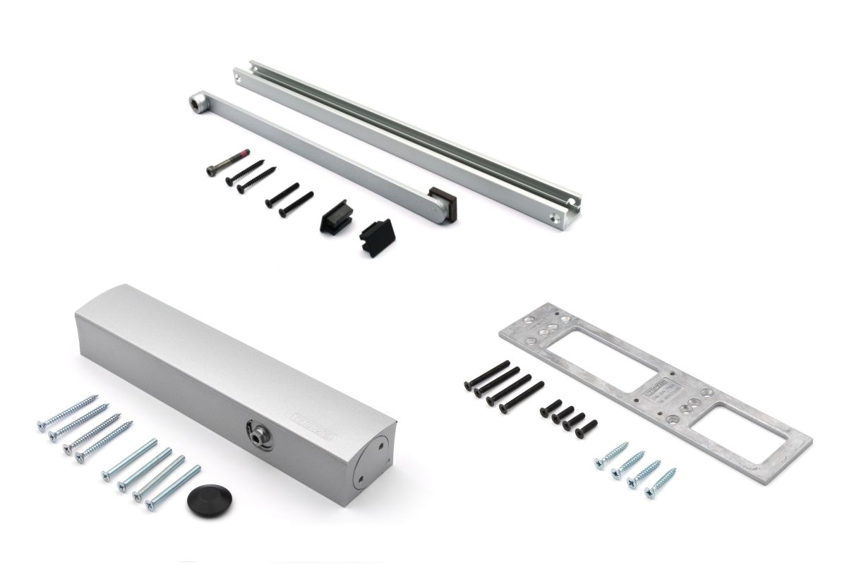 GEZE-Set-TS-5000-027333-049185-068221-01 GEZE 027333 + 049185 + 068221 TS 5000 Komplettpaket, silber
