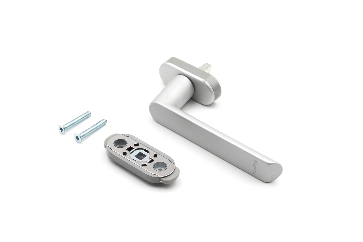 Schüco 269700 Fenstergriff Designlinie mit Kindersicherung Aluminium, C0 silber Schüco 269700 Fenstergriff Designlinie mit Kindersicherung Aluminium, C0 silber