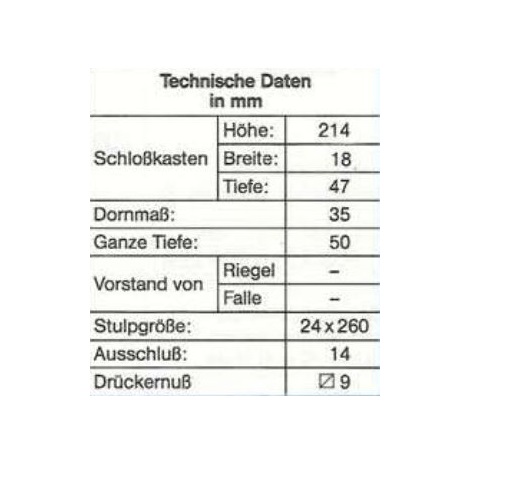 Schüco Riegel-Fallenschloss DIN rechts 211220