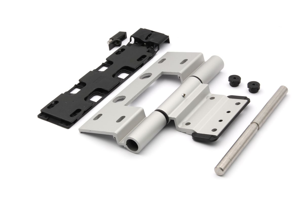 Schüco 239596 Barrel hinge, C0 silver, 70 mm, outward-opening door