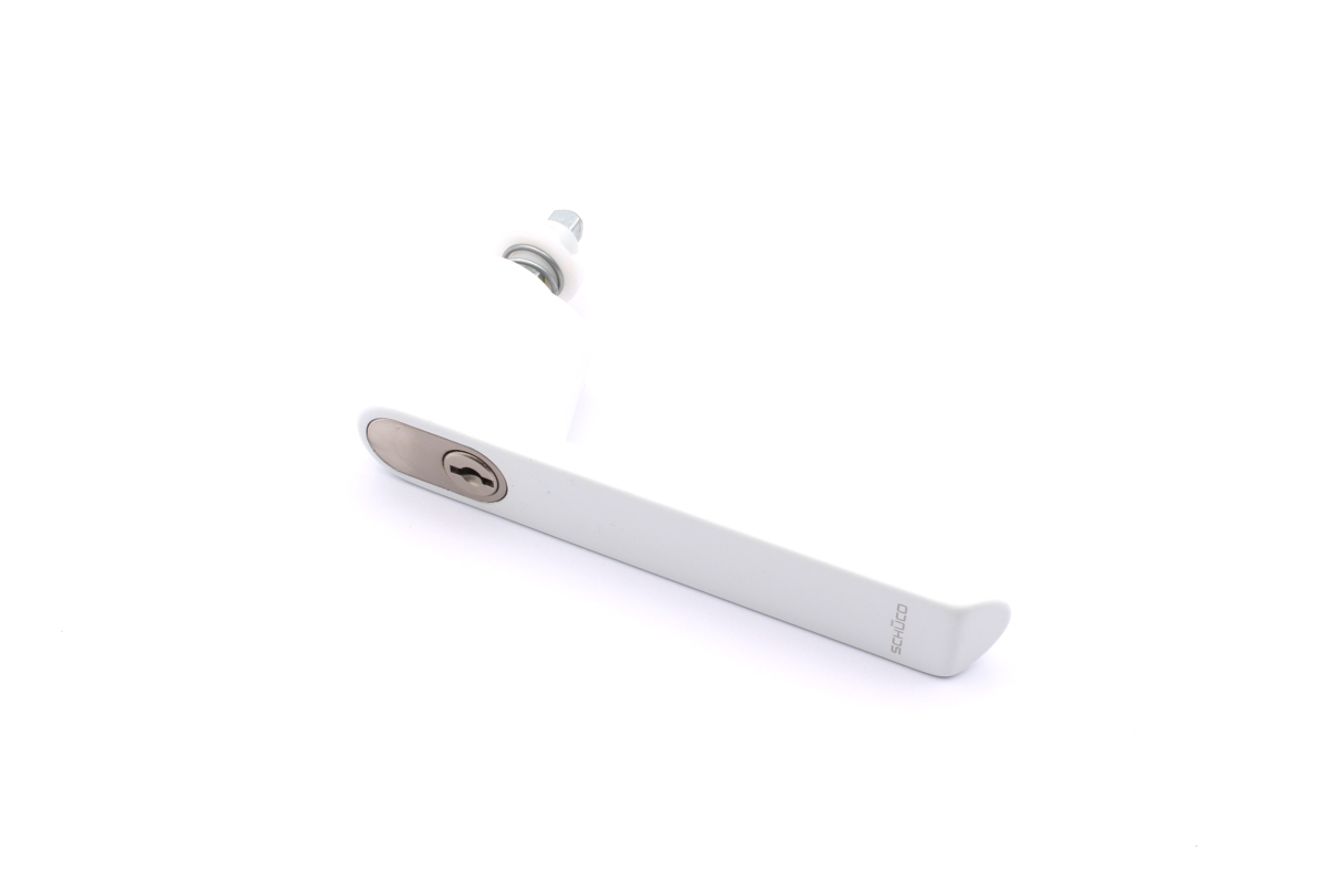 Schüco 247659 abschließbarer RC-Fenstergriff Aluminium, RAL 9016 weiß