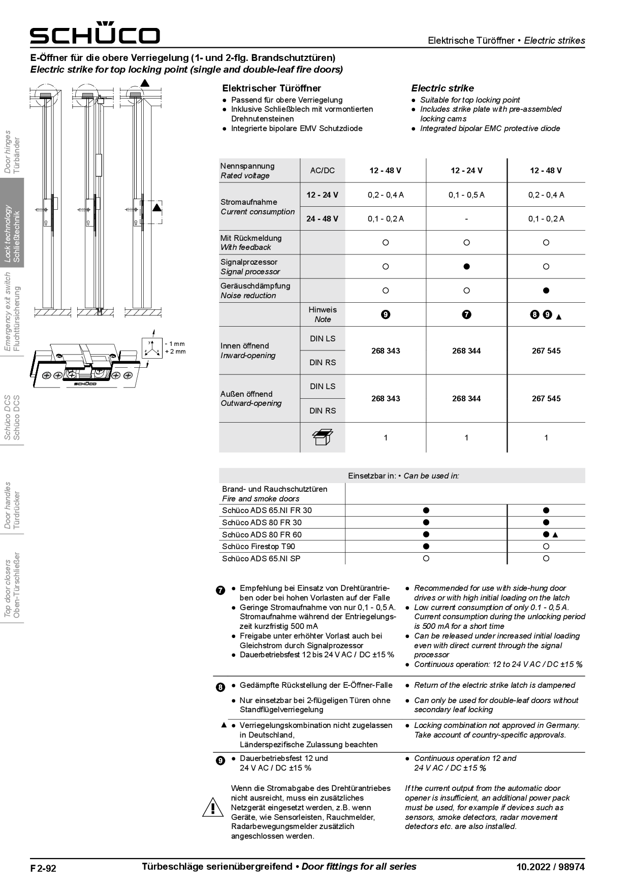 Elektrischer Türöffner (Geeignet für: Kunststoff-Haustüren, 9 - 16 V AC/DC)