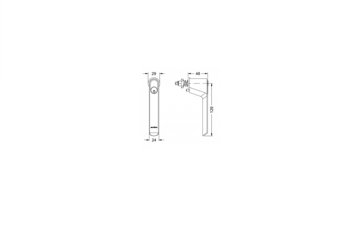 Schüco abschließbarer RC-Fenstergriff, Aluminium RAL 9016 weiß 247659