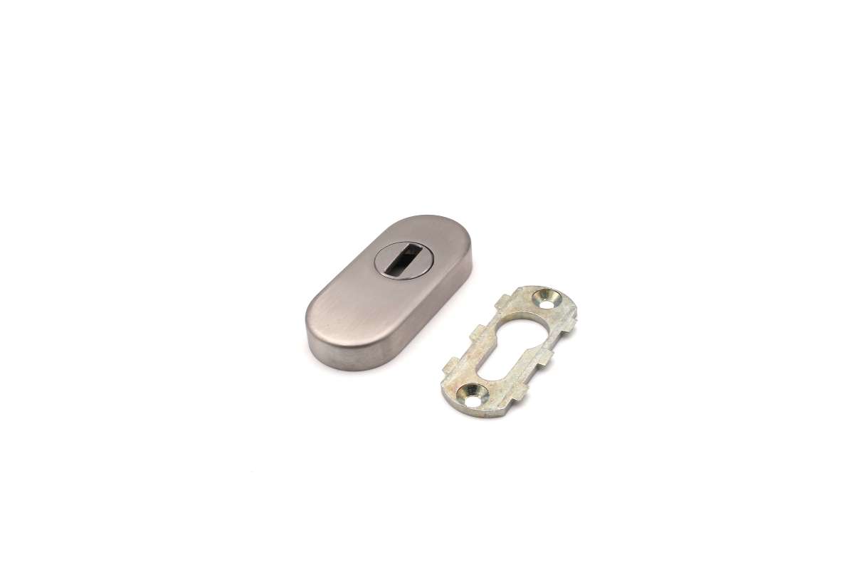PZ-Schieberosette mit Aufbohrschutz, oval, NIRO Edelstahl matt PZ-Schieberosette mit Aufbohrschutz, oval, NIRO Edelstahl matt
