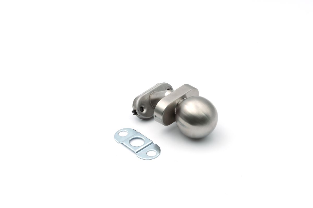 ECO-T-rknauf-silber-K-160-01-02 ECO Schulte K-160 Türknauf auf Ovalrosette, Edelstahl