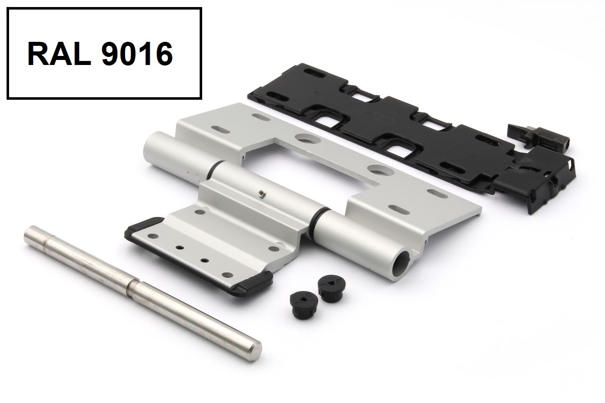 Schüco 239605 Barrel hinge, white, 75 mm, outward-opening door