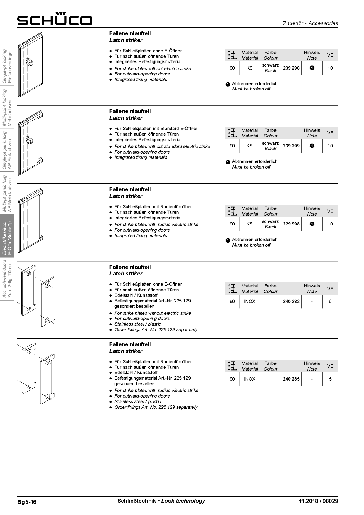 Schüco Falleneinlaufteil 239298