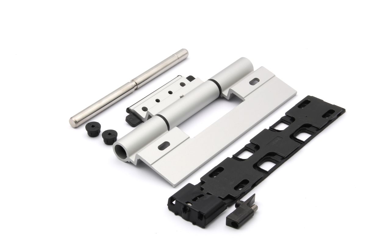 Schueco-Rollentuerband-239584-01 Schüco 239584 Rollentürband, C0 silber, nach innen öffnende Tür
