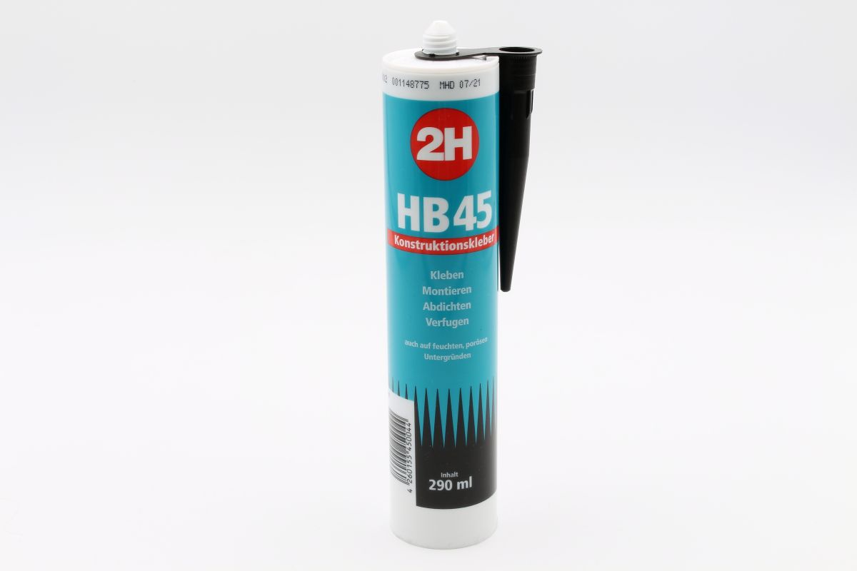 2H HB 45 Konstruktionskleber schwarz, transparent oder weiß - Kartusche á 290 ml