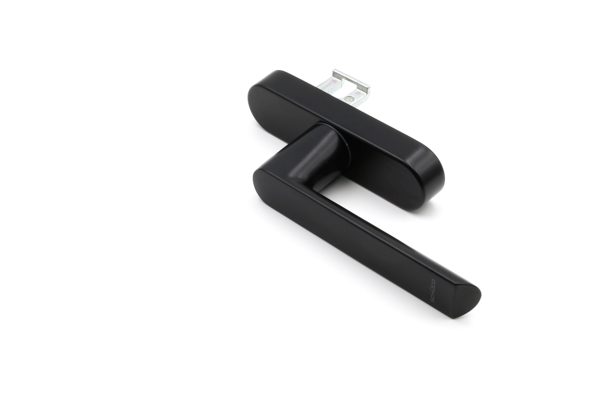 Schüco 269510 Fenstergriff Drehgetriebe Aluminium, RAL 9005 schwarz (Vorgängerartikel  247510 + 214816) 