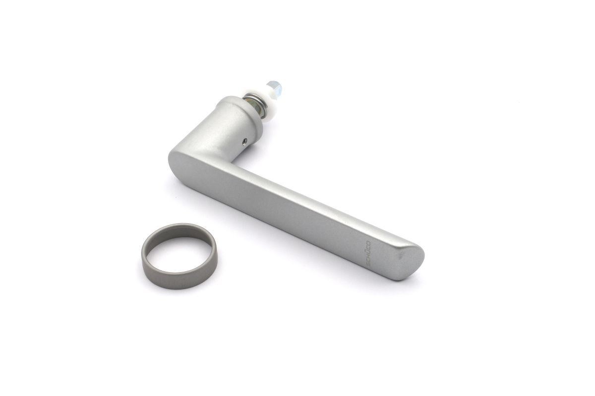 Schueco-Fenstergriff-247001-01 Schüco 247001 / 247009 Fenstergriff Aluminium, C0 silber (Vorgängerartikel 234004 / 234010)