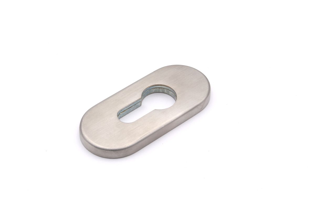 PZ-Schieberosette, oval, Edelstahl matt gebürstet