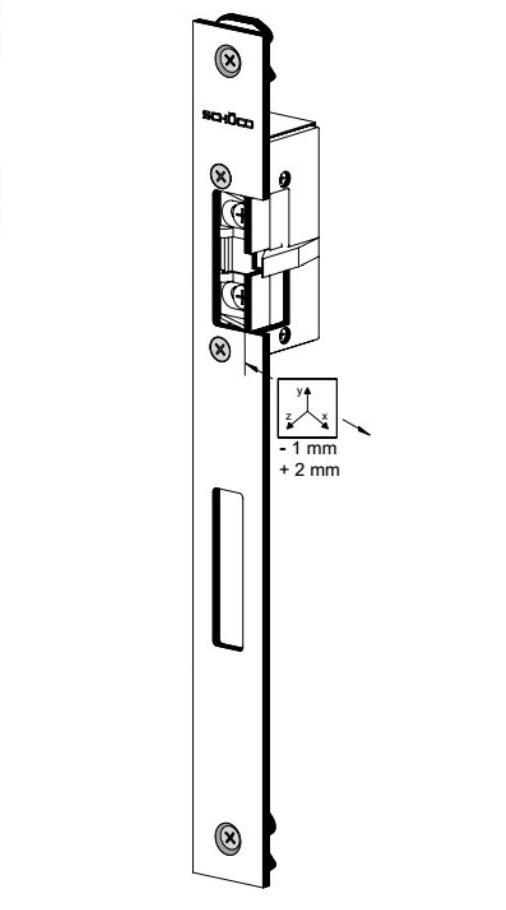 Schüco E-Öffner 267540 mit Geräuschdämpfung für Brandschutztüren DIN rechts