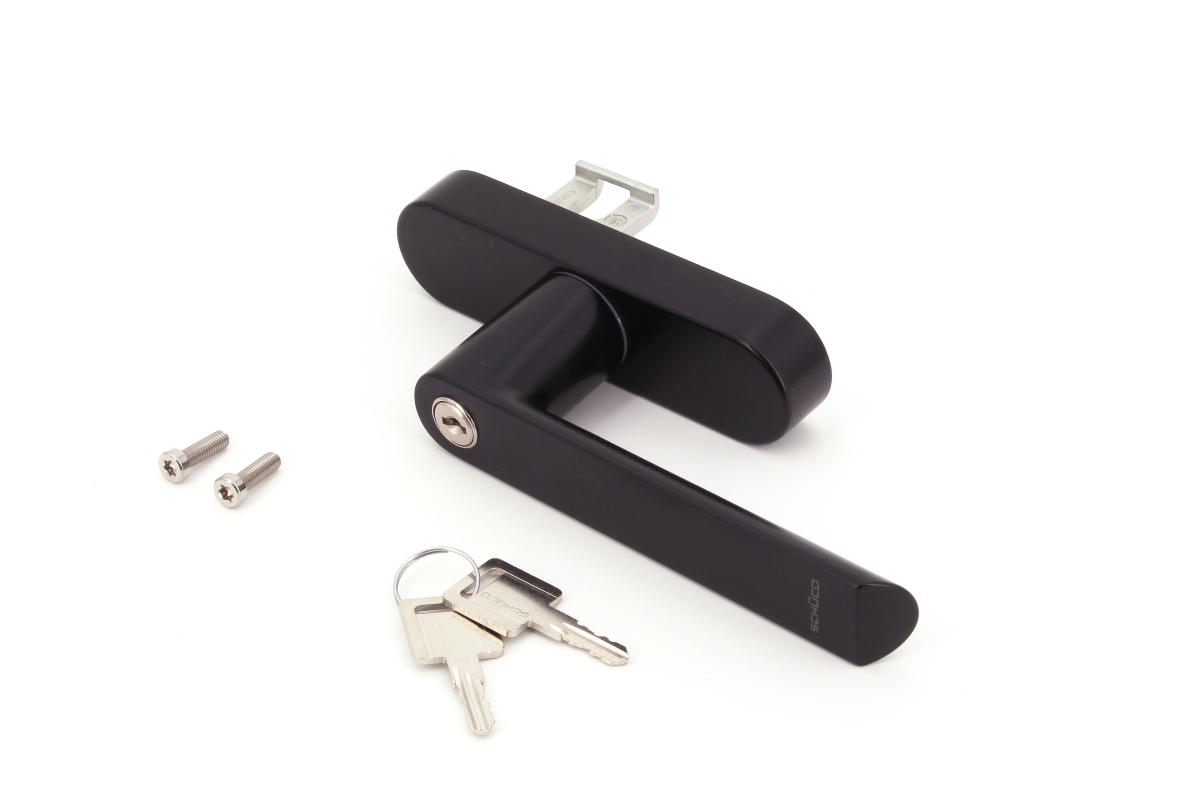 Schüco 269514 abschließbarer Fenstergriff Drehgetriebe Aluminium, RAL 9005 schwarz (Vorgängerartikel 247514 + 214819) Schüco 269514 abschließbarer Fenstergriff Drehgetriebe Aluminium, RAL 9005 schwarz (Vorgängerartikel 247514 + 214819)