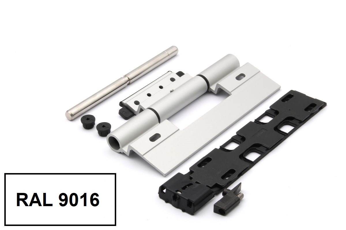 Schueco-Rollentuerband-239587-01 Schüco 239587 Rollentürband, RAL 9016 weiß, nach innen öffnende Tür