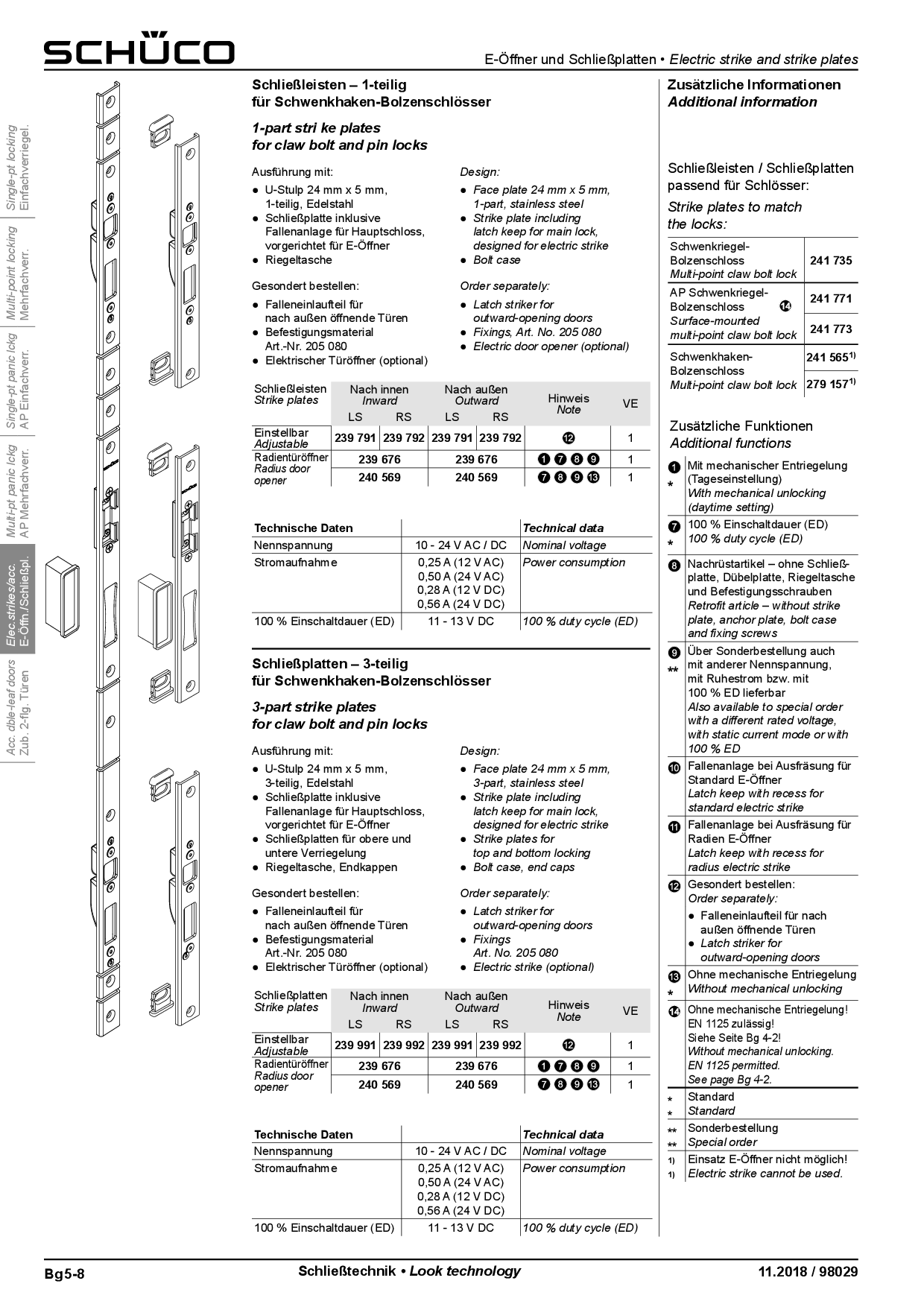Schüco 239792 Schließleiste 1-tlg. passend zu Schwenkhaken-Bolzenschloss DIN rechts Schüco 239792 Schließleiste 1-tlg. passend zu Schwenkhaken-Bolzenschloss DIN rechts