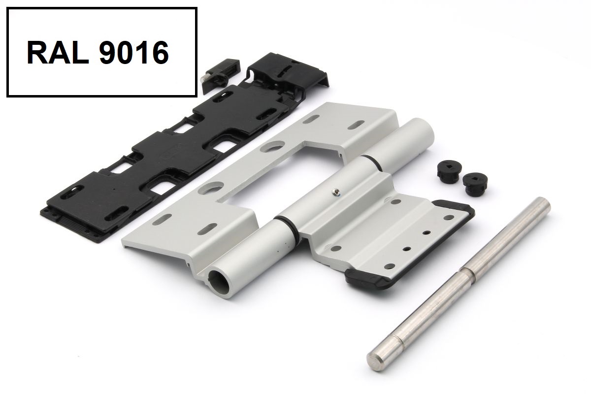 Schüco 239605 Barrel hinge, white, 75 mm, outward-opening door